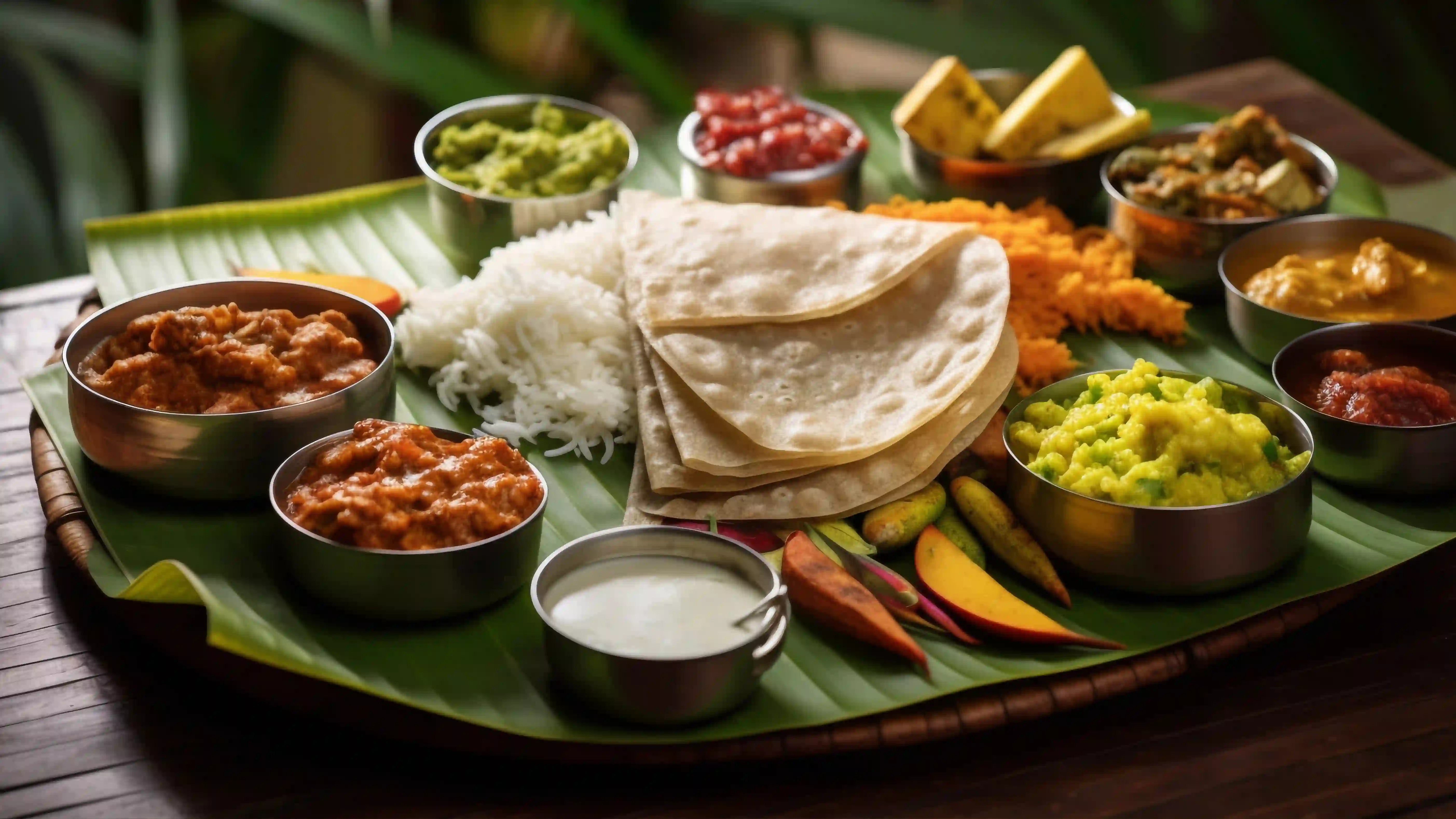 kerala Dishes on the table of al naeem restaurant in hatta